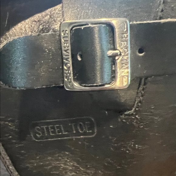 Men's Black Leather Buckle Boots - Picture 9 of 10
